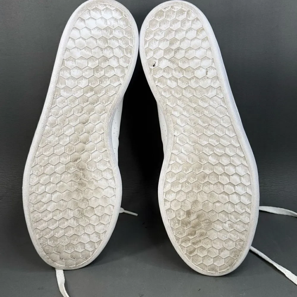 adidas Cloudfoam Advantage Clean White Green sneaker shoes men’s size 11.5